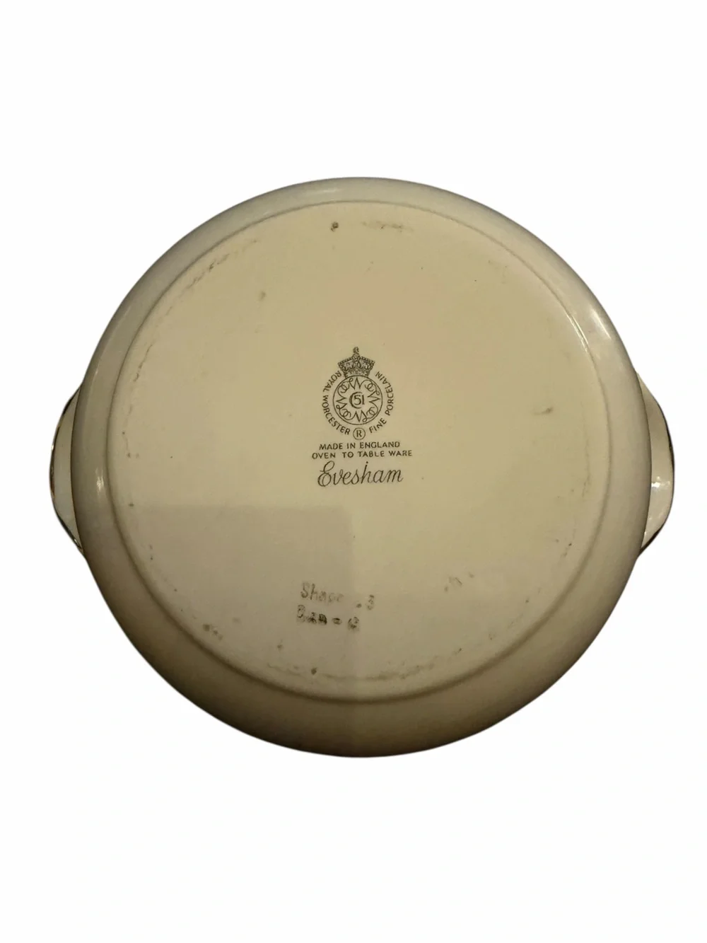 Royal Worcester Evesham Oven to Table Ware Covered Dish Casserole Gold Handles